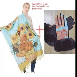 👑💎❤️NWT SET Cashmere & cotton blend  Scarf and Gloves